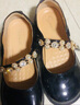 斯纳菲女童皮鞋春秋儿童玛丽珍皮鞋珍珠公主鞋舒适表演鞋单鞋鸢尾黑33 实拍图