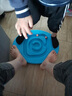 赟娅翘翘平衡板体能感统训练器材家用平衡台专注力室内锻炼玩具跷跷板 天蓝色（送五球) 实拍图