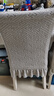 云蔻2024新款椅子套罩四季通用餐桌凳子罩靠背一体保护套针织弹力 裙边款弹力椅套 万字纹浅灰 实拍图