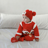 欢喜小熊宝宝连体衣冬季夹棉外出爬服冬天红色新年棉服婴儿满月百天哈衣 实拍图