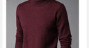 恒源祥纯色羊毛绒衫羊毛毛衫男加厚半高领毛衣中年男士针织打底保暖衣服 100%不起球高档酒红 半高 领 XL 175码(适合140-160斤) 实拍图