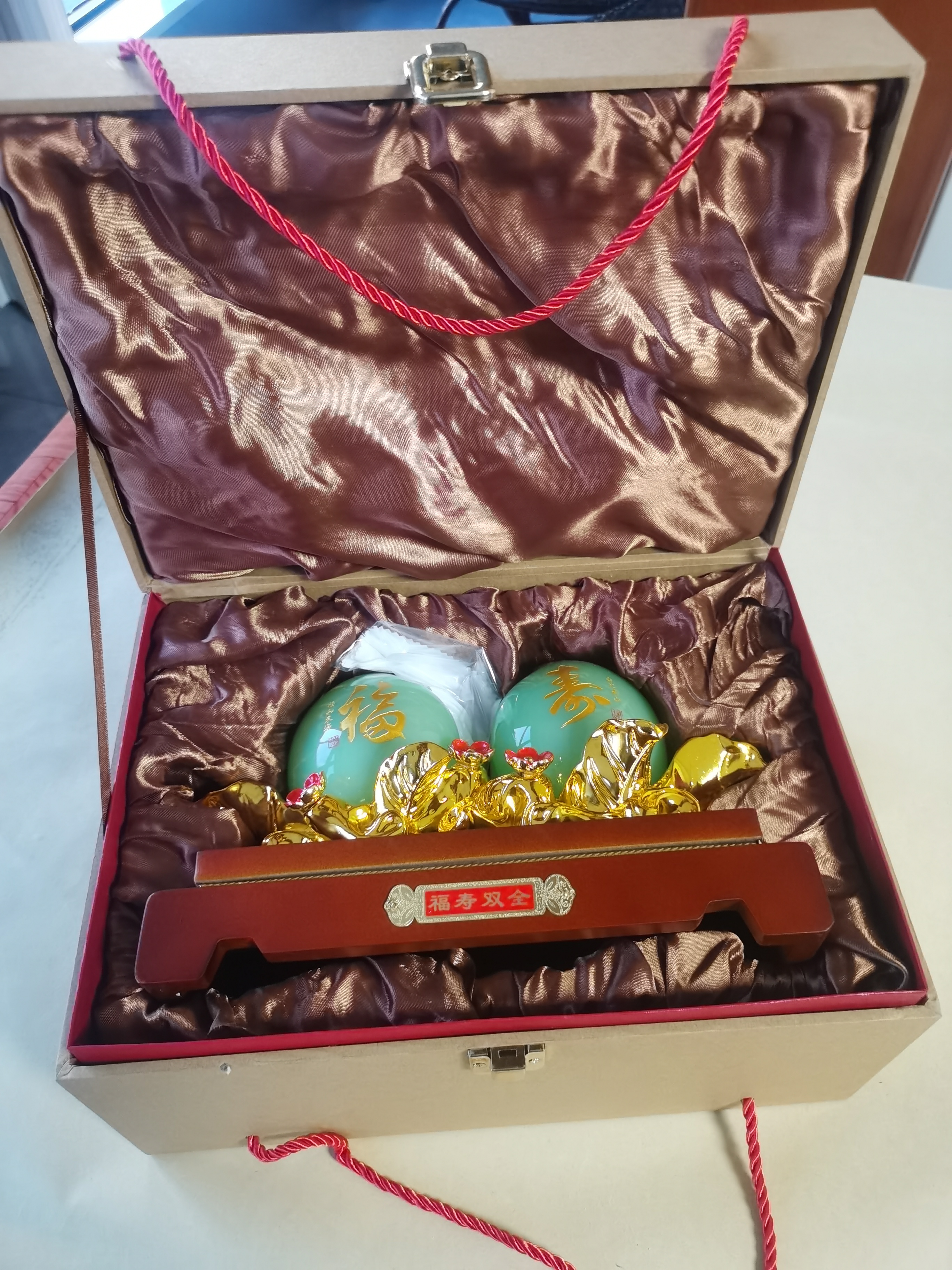 禾笙堂琉璃玉福寿双全寿桃摆件寿工艺礼品客厅装饰品祝寿贺寿送老人生日 福寿双全 长约26*12*16cm 实拍图