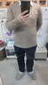 恒源祥100%纯羊毛衫男士秋冬季假两件翻领纯色休闲潮流打底衫男装针织衫 浅卡其 M 170/48/105 实拍图