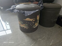 怡乐陶 宜兴紫砂茶叶罐密封陶瓷存茶罐普洱七子饼大号储茶罐密封罐茶盒 双线七饼罐（泥绘山水紫泥） 7饼 实拍图