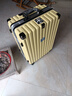 掌金者行李箱大容量铝框拉杆箱登机密码箱结实耐用加厚硬箱旅行箱皮箱子 奶黄色【充电接口+箱套贴纸】 28英寸 【出国求学可坐人】 实拍图