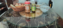 夜栖栖餐桌钢化玻璃转盘酒席饭店大圆桌玻璃转盘底座圆台面旋转桌面家用 龙凤呈祥 68cm 转盘直径（厚度6mm） 实拍图