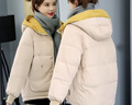 连帽短款棉衣女冬季韩版宽松学院风棉服外套撞色百搭面包服J601 黄色 XL （130-150斤） 实拍图