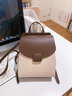 viney牛皮双肩包女时尚小背包旅行大容量通勤轻便大学生旅游书包休闲 【白配咖】送老婆女朋友高级感实用 实拍图