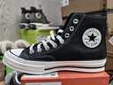 匡威（Converse）官方1970S男女高帮牛皮革休闲板鞋经典黑黑色A13863C A13863C 39.5 实拍图