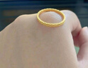 梦金园黄金戒指 足金麦穗轻奢哑光沙面指环送女友情人节 13号圈口 约2.26g 实拍图