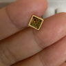 赛菲尔黄金耳钉女款足金5G镜光金几何方块形蜂巢耳饰方牌鱼麟耳钩 直针款约1.85克 实拍图