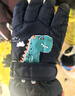 翰崎儿童滑雪手套女童冬季保暖加厚加绒防水骑行卡通五指棉手套男大童 恐龙深蓝色 实拍图