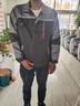 浩杰美依纯棉工作服套装男春秋长袖反光条工服定制户外建筑工地环卫劳保服 深灰浅灰上衣 XL /175 实拍图