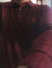 梦特娇（MONTAGUT）秋冬男士针织衫经典商务百搭翻领休闲毛衣男T恤 枣红 L /50  实拍图