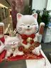 十号公馆招财猫摆件自动招手2026新款办公室前台店铺收银台装饰新开业礼物 【带红色垫子】八方来财红 长28宽20高28厘米 实拍图