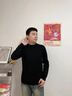 真维斯（Jeanswest）毛衣男加绒加厚保暖上衣秋冬一体绒舒适百搭学生针织毛衣打底衫 黑色（加绒圆领毛衣） XL(推荐130斤-150斤左右) 实拍图