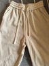 三彩【宋轶同款】冬款加绒保暖休闲长裤高腰松紧直筒裤宽松女 米白色 S 155/64A 实拍图