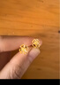 六福珠宝足金四时春花黄金耳钉女款耳环耳饰 计价  G01G0024DS 1.23克(含工费110元) 配硅胶耳堵 实拍图