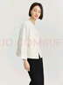 纳薇（naivee）新中式女装秋气质宽松国风上衣对襟提花白色短外套女 乳白 S 实拍图