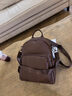 viney牛皮双肩包女休闲时尚背包轻便出行旅行包背包大容量学生电脑书包 【咖啡色】送老婆女朋友高级感实用 实拍图