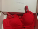 维多利亚的秘密 杨幂田曦薇同款 薄款内衣果冻条反重力无痕文胸PRO微聚拢MAX 86Q4红色-光面花纹 11214343 L ：MAX三排扣（80C/80D/85A/85B 实拍图