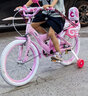 鑫旺彤自行车儿童3-6-10岁单车男女童轻便脚踏车辅助轮5岁女孩车公主车 粉升级白胎【悍马轮+护栏靠背】 18寸 适合身高115-130cm 实拍图