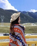 目丸夏季度假披肩外搭女民族风围巾女西北旅游穿搭西藏丝巾大披肩 落叶涟漪 实拍图