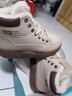 啄木鸟品牌真皮雪地靴女加绒加厚新款冬季软底防滑保暖妈妈鞋高帮棉鞋女 米色 36 实拍图