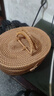 半物生活 藤编手提篮 手工编织户外野餐篮子菜篮花篮采摘篮鸡蛋竹篮礼品篮客厅收纳储物筐水果篮面包篮田园 带盖椭圆手提篮 实拍图