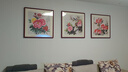 紫腾随轩新中式牡丹花开富贵装饰画客厅餐厅背景墙画卧室床头挂画壁画 图1 70*70cm红木色实木框 实拍图