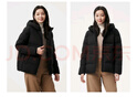 坦博尔羽绒服女短款秋冬连帽宽松保暖女士外套厚TBF510356J 黑色 165  实拍图