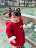 丹鸟王女童唐装冬季外套小女孩中国风女宝宝旗袍公主生日加绒新年拜年服 加绒公主旗袍裙 110码 实拍图