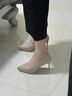 桂岐 法式高跟鞋女尖头细跟浅口8cm裸色漆皮防水台单鞋职业工作鞋 裸色8CM 36 实拍图