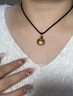 中国黄金（CHINA GOLD）黄金吊坠男女款足金小胖福金坨坨平安金锁项链情人节礼物婴儿满月 【今/次日达】胖福金坨+金珠【黑绳】约0.5g 实拍图