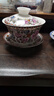 野翔宁夏兰州八宝茶盖碗陶瓷特大号甘肃青花瓷单个大茶杯泡茶碗三泡台 红牡丹（300毫升） 实拍图