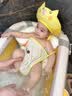 琦童 RARE BABY婴儿洗头神器洗头帽儿童宝宝洗头帽浴帽护耳可调节儿童洗头挡水帽 小猪洗头帽-奶昔黄 实拍图