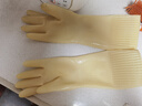 巧姨橡胶手套加长保暖一体植绒洗碗洗衣服女手套加长款 38cm乳白色加长（不加绒）1双装 M(中码) 实拍图