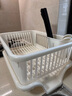家の物语（KATEI STORY）日本进口厨房碗架沥水架大容量碗碟沥水篮碗盘置物架筷子收纳架 大号短边导流【白色】 实拍图