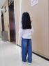 贝孩趣女童牛仔裤春秋冬学生洋气儿童加绒裤子中大童秋冬装直筒阔腿裤潮 QK208【春秋款】 150 码建议身高140cm 实拍图