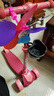 飞鸽儿童滑板车2-6-8-12岁音乐闪光三轮折叠可升降男孩女孩溜溜车 豆沙粉 【越野轮+音乐灯光】 实拍图