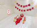 传乐星（CHUANLEXING）蛇宝满月婴儿衣服百天百日宴夏季薄款男女新生儿连体衣喜庆套装 我满月啦-福蛇(春秋长款+帽袜) 66cm (12-15斤/2-4月)百天 实拍图