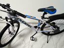 凤凰（Phoenix） 山地自行车成年人男士女士学生变速减震油刹线刹山地车自行车 白蓝色辐条轮高碳钢车架 26寸（身高160-180左右） 27速数字指拨/默认线碟可改油碟 实拍图