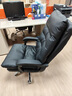 英斯迪尔（INSDEA）家用舒适久坐电脑椅子靠背可躺商务老板椅书房轻奢办公室沙发座椅 黑色+脚踏【B款-靠背三条线】 铝合金脚 实拍图