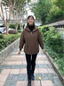 诺婔妈妈春装毛呢外套2025新款中老年女装春秋大码宽松针织开衫上衣服 咖色 L （推荐90-105斤） 实拍图