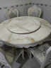 银拱门欧式大理石餐桌椅组合实木餐桌家用圆形简欧小户型法式圆桌带转盘 1.2米 大理石圆桌+4把椅子 实拍图