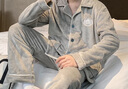 浪莎男士睡衣男法兰绒冬季加绒加厚大码冬款可外穿珊瑚绒家居服套装 实拍图