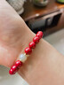 天然保真高含量单圈朱砂手串和田玉男款女士正品原石妈转运珠手链 碧玉-帝王砂8mm 实拍图