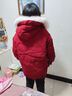 雪中飞秋冬新款女士时尚休闲简约防风狐狸毛领立领大口袋设计短款羽绒服 红色|1235 XL 170/92A 实拍图