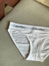 Calvin Klein内衣【摩登引力带】女士提花ck棉质裆微弹性感比基尼三角内裤女 100-月光白 1条 S 实拍图