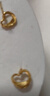 周大福心形天鹅黄金耳钉耳饰送女友(工费:220计价)EOF1339 足金 约1.65g 实拍图